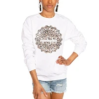 Women's Gameday Couture White Virginia State Trojans Wild Side Perfect Crewneck Pullover Sweatshirt