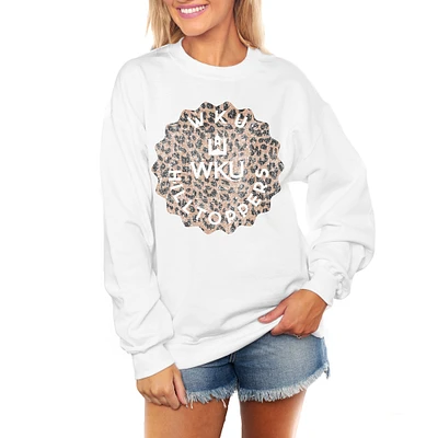Women's Gameday Couture White Western Kentucky Hilltoppers Wild Side Perfect Crewneck Pullover Sweatshirt