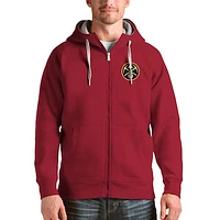 Men's Antigua Red Denver Nuggets Logo Victory Full-Zip Hoodie