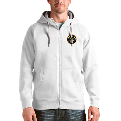 Men's Antigua Denver Nuggets Logo Victory Full-Zip Hoodie