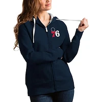 Women's Antigua Navy Philadelphia 76ers Victory Full-Zip Hoodie