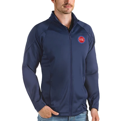 Men's Antigua Navy Detroit Pistons Links Full-Zip Golf Jacket