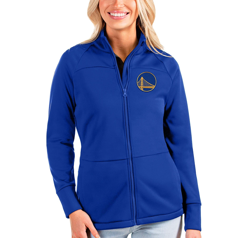 Women's Antigua Royal Golden State Warriors Links Full-Zip Golf Jacket