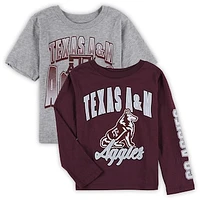 Preschool Maroon/Heather Gray Texas A&M Aggies Game Day T-Shirt Combo Pack