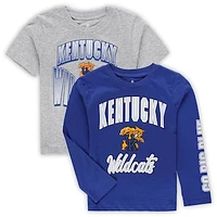 Preschool Royal/Heather Gray Kentucky Wildcats Game Day T-Shirt Combo Pack