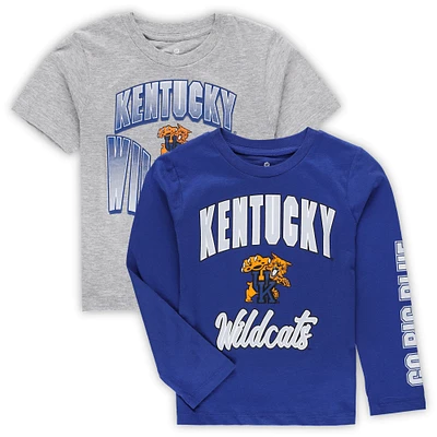 Preschool Royal/Heather Gray Kentucky Wildcats Game Day T-Shirt Combo Pack