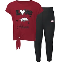 Preschool & Toddler Cardinal/Black Arkansas Razorbacks Forever Love T-Shirt Leggings Set