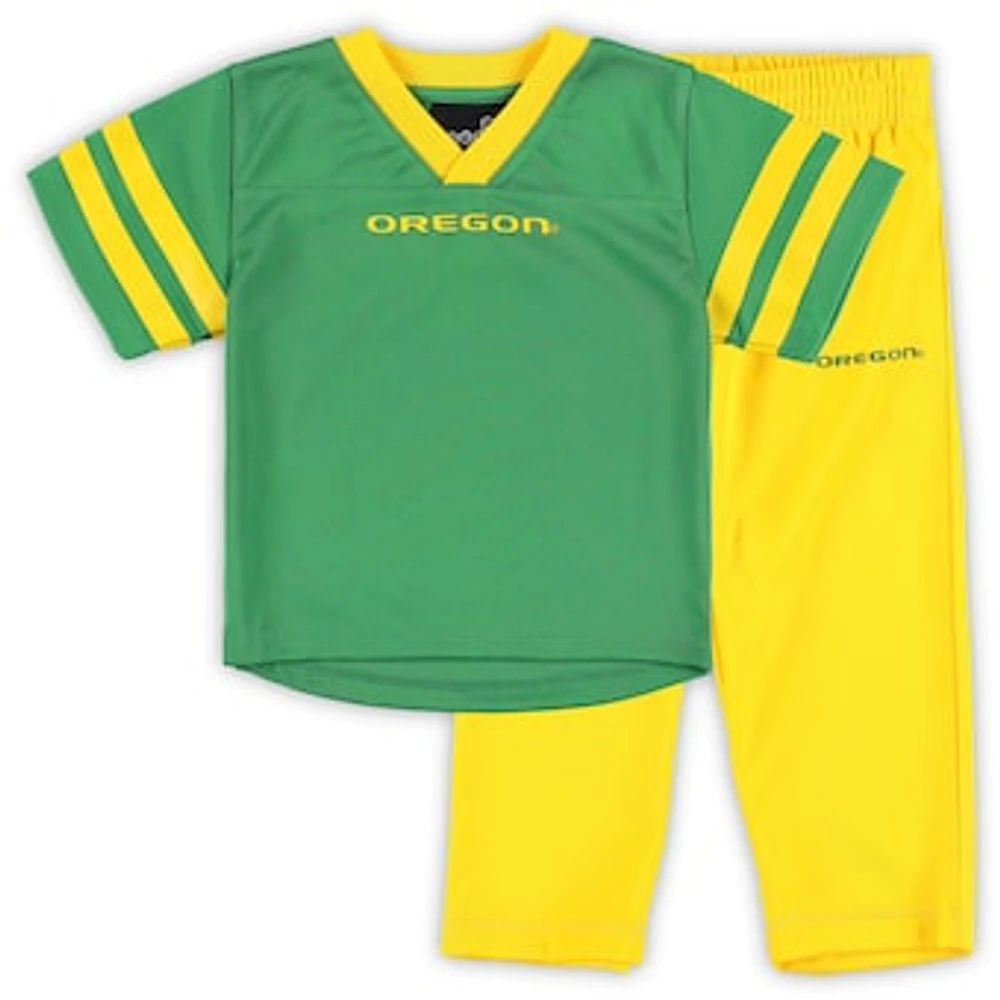 Toddler Green/Yellow Oregon Ducks Red Zone Jersey & Pants Set