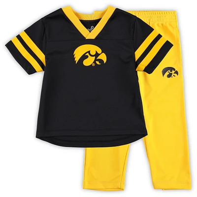 Toddler Black/Gold Iowa Hawkeyes Red Zone Jersey & Pants Set