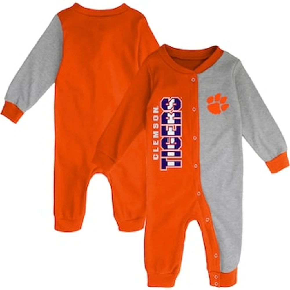 Infant Orange/Heather Gray Clemson Tigers Halftime Two-Tone Sleeper