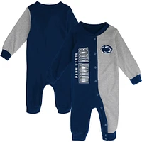 Infant Navy/Heather Gray Penn State Nittany Lions Halftime Two-Tone Sleeper