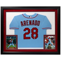 Nolan Arenado St. Louis Cardinals Autographed Deluxe Framed Nike Light Blue Authentic Jersey