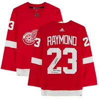 Lucas Raymond Red Detroit Red Wings Autographed adidas Authentic Jersey with "NHL Debut 10/14/21" Inscription