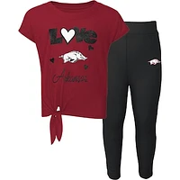 Toddler Cardinal/Black Arkansas Razorbacks Forever Love Team T-Shirt & Leggings Set