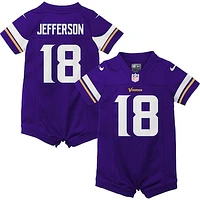 Newborn & Infant Nike Justin Jefferson Purple Minnesota Vikings Game Romper Jersey