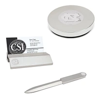 Silver North Carolina Tar Heels Desk Gift Set
