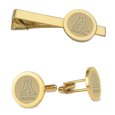 Men's Gold Arizona Wildcats Cufflinks & Tie Bar Gift Set