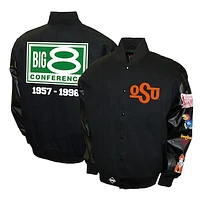 Men's Franchise Club Black Oklahoma State Cowboys 1957-1996 Big 8 Conference Commemorative Twill Full-Snap Jacket