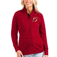 Women's Antigua Red New Jersey Devils Links Full-Zip Golf Jacket