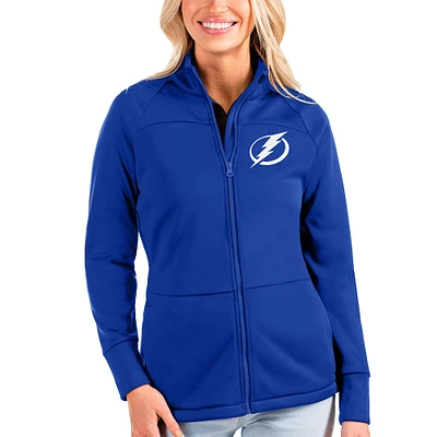 Women's Antigua Blue Tampa Bay Lightning Links Full-Zip Golf Jacket