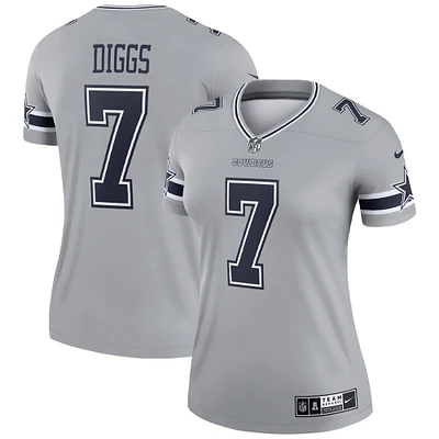 Women's Nike Trevon Diggs Silver Dallas Cowboys Inverted Legend Player Performance Top