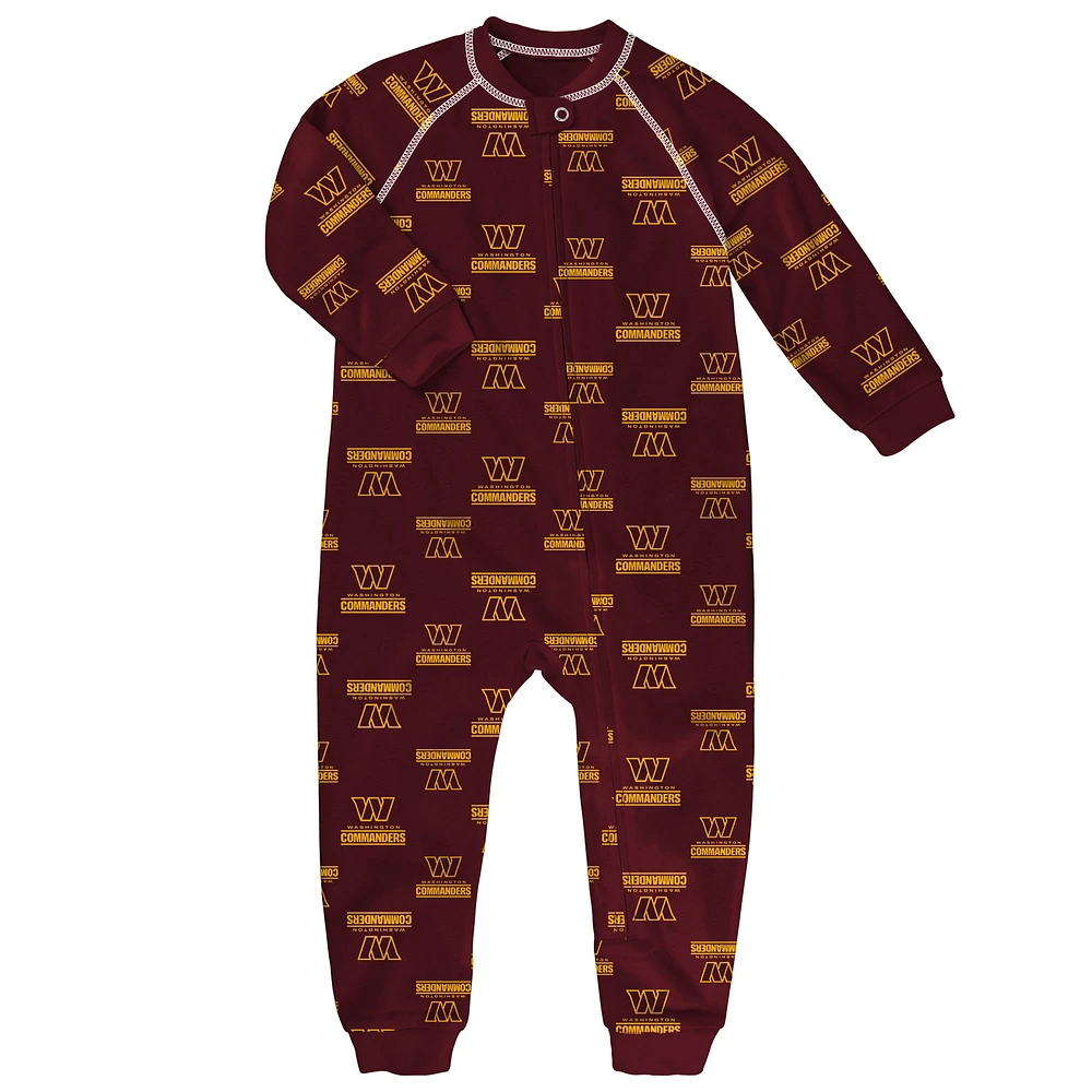 Toddler Burgundy Washington Commanders Raglan Full-Zip Jumper