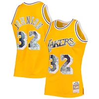 Men's Mitchell & Ness Magic Johnson Gold Los Angeles Lakers 1984/85 Hardwood Classics NBA 75th Anniversary Diamond Swingman Jersey