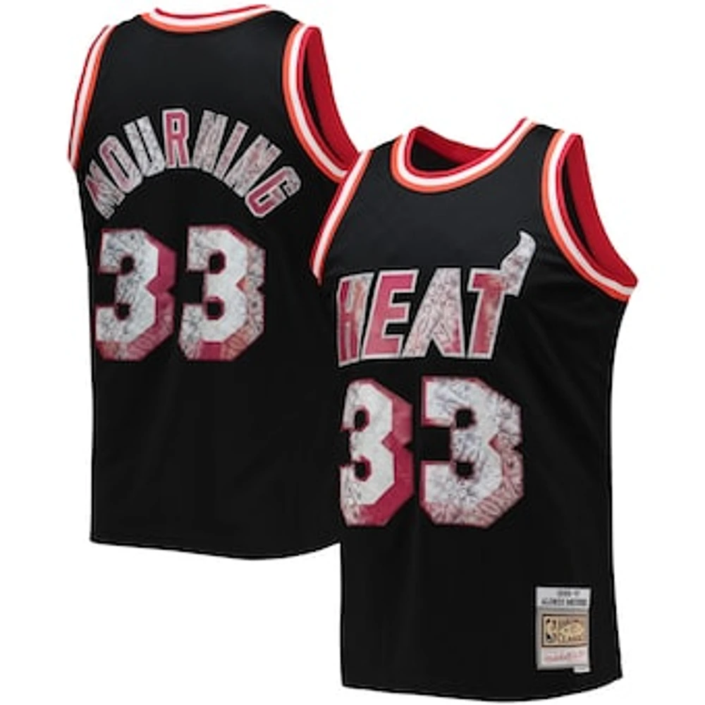 Men's Mitchell & Ness Alonzo Mourning Black Miami Heat 1996/97 Hardwood Classics NBA 75th Anniversary Diamond Swingman Jersey