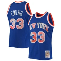 Men's Mitchell & Ness Patrick Ewing Blue New York Knicks 1991/92 Hardwood Classics NBA 75th Anniversary Diamond Swingman Jersey