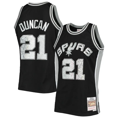 Men's Mitchell & Ness Tim Duncan Black San Antonio Spurs 1998/99 Hardwood Classics NBA 75th Anniversary Diamond Swingman Jersey