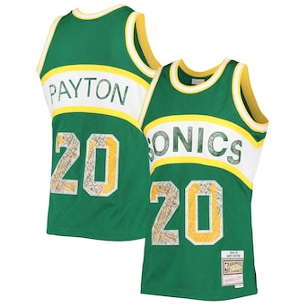 Men's Mitchell & Ness Gary Payton Green Seattle SuperSonics 1994/95 Hardwood Classics NBA 75th Anniversary Diamond Swingman Jersey