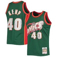 Men's Mitchell & Ness Shawn Kemp Green Seattle SuperSonics 1995/96 Hardwood Classics NBA 75th Anniversary Diamond Swingman Jersey