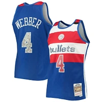 Men's Mitchell & Ness Chris Webber Blue Washington Bullets 1996/97 Hardwood Classics NBA 75th Anniversary Diamond Swingman Jersey