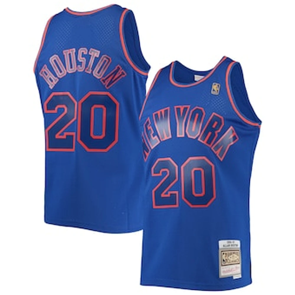 Men's Mitchell & Ness Allan Houston Blue New York Knicks 1996/97 Throwback Dark Swingman Jersey