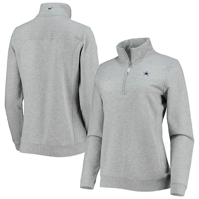 Women's Vineyard Vines Heather Gray Dallas Cowboys Shep Shirt Quarter-Zip Sweatshirt