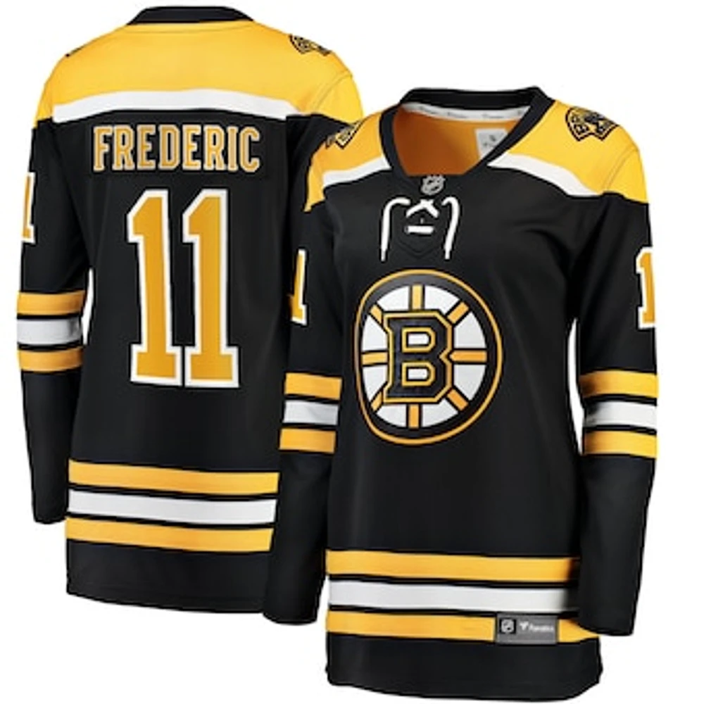 Women's Fanatics Trent Frederic Black Boston Bruins Home Breakaway Player Jersey