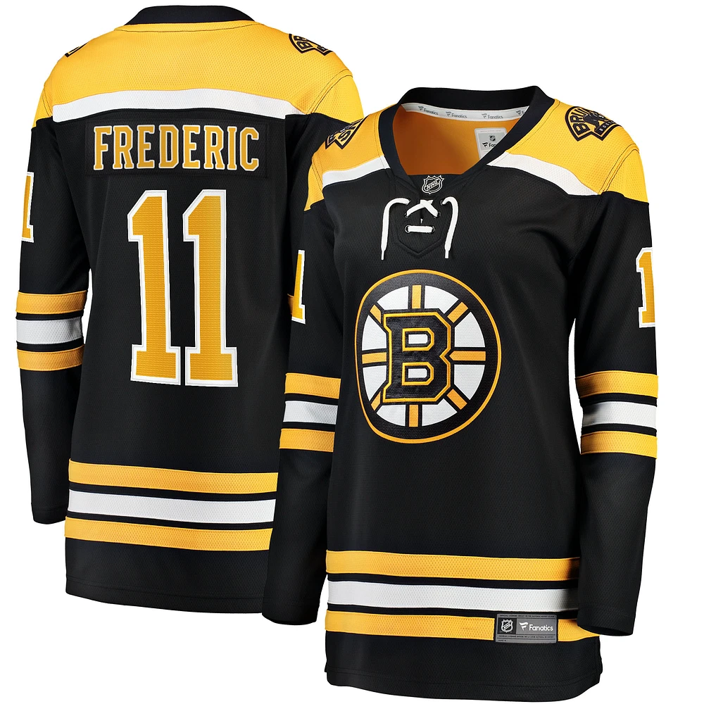 Women's Fanatics Trent Frederic Black Boston Bruins Home Breakaway Player Jersey