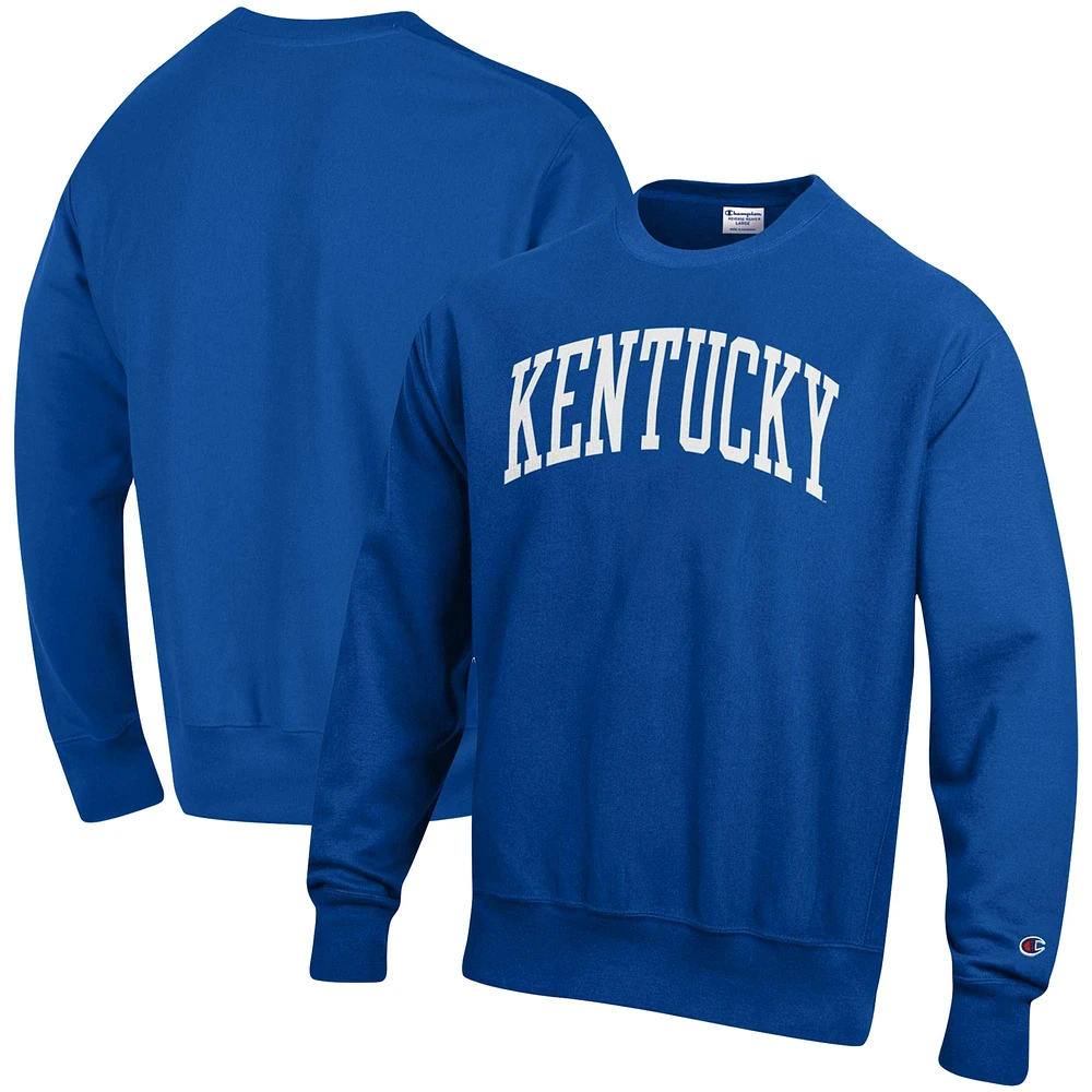 Men's Champion Royal Kentucky Wildcats Big & Tall Reverse Weave Fleece Crewneck Pullover Sweatshirt