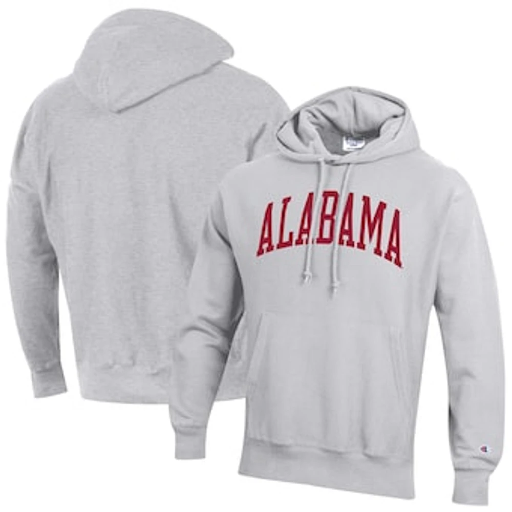 Men's Champion Heathered Gray Alabama Crimson Tide Big & Tall Reverse Weave Fleece Pullover Hoodie Sweatshirt