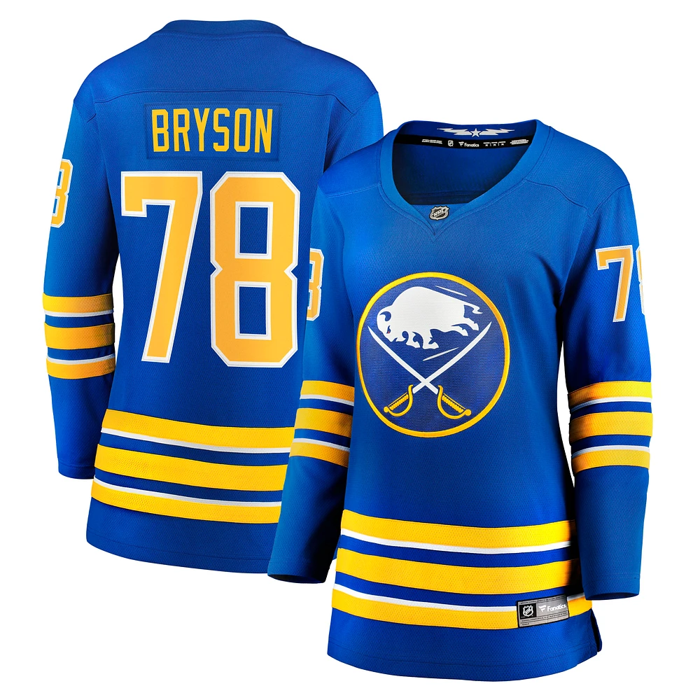 Women's Fanatics Jacob Bryson Royal Buffalo Sabres Home Breakaway Player Jersey