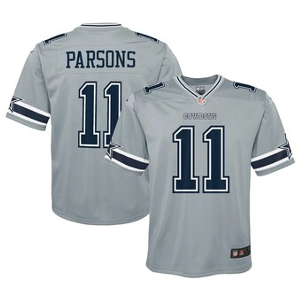 Youth Nike Micah Parsons Gray Dallas Cowboys Inverted Game Jersey