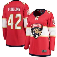 Women's Fanatics Gustav Forsling Red Florida Panthers Home Breakaway Player Jersey