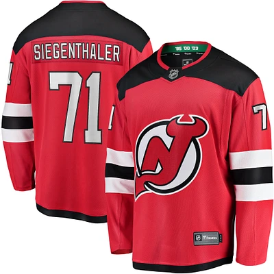 Men's Fanatics Jonas Siegenthaler Red New Jersey Devils Home Breakaway Player