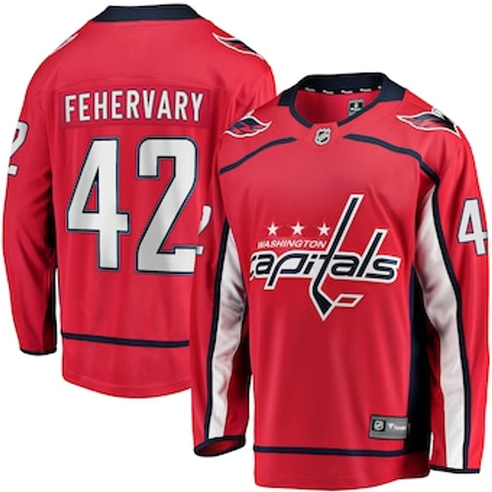 Men's Fanatics Martin Fehervary Red Washington Capitals Home Breakaway Player Jersey