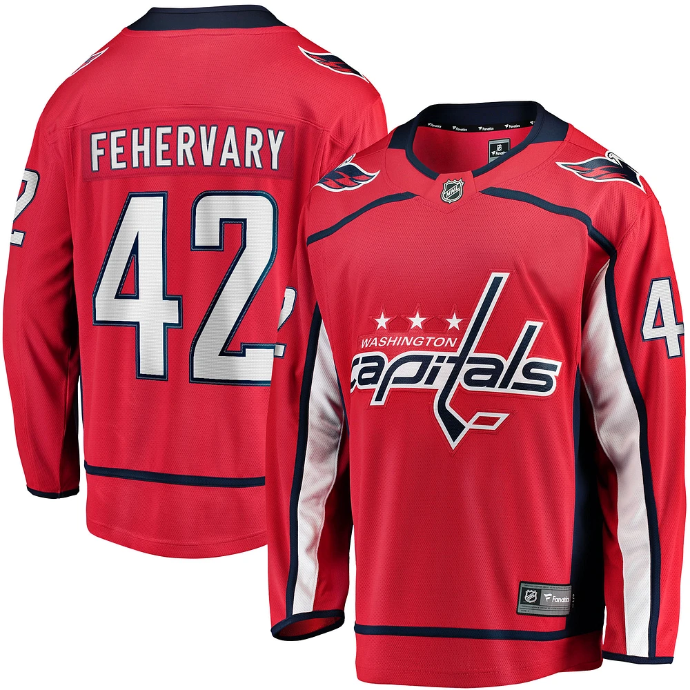 Men's Fanatics Martin Fehervary Red Washington Capitals Home Breakaway Player Jersey