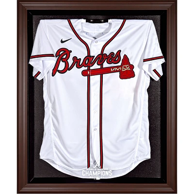 Atlanta Braves 2021 MLB World Series Champions Brown Framed Logo Jersey Display Case