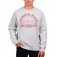 Men's Uscape Apparel Heathered Gray Illinois State Redbirds Premium Fleece Crew Neck Sweatshirt