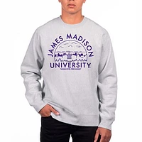 Men's Uscape Apparel Heathered Gray James Madison Dukes Premium Fleece Crew Neck Sweatshirt