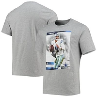 Men's Dak Prescott Heathered Gray Dallas Cowboys Name & Number T-Shirt