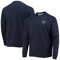 Men's Tommy Bahama Navy Dallas Cowboys Sunset Slub Raglan Henley Long Sleeve T-Shirt